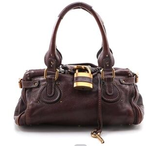 Vintage Chloe Medium Paddington Satchel Dark Brown Pebble Leather